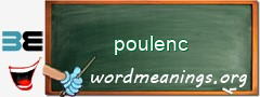 WordMeaning blackboard for poulenc